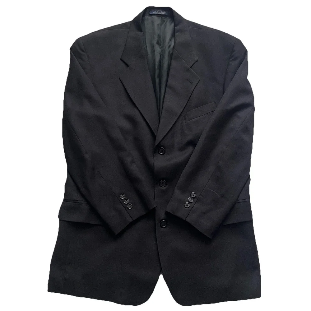 Lanificio Manzoni Suit Jacket Wool Men's 44  Blk Blazer sport coat Three-Button